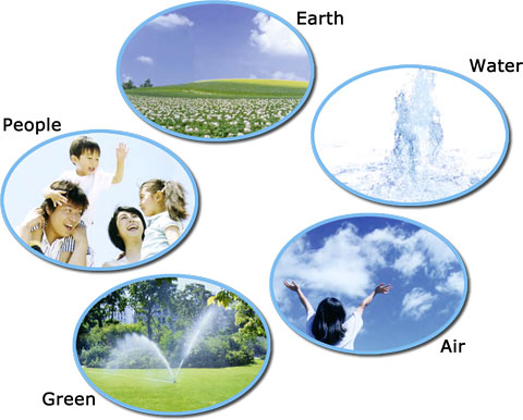 Earth, Water, People, Air, Green
